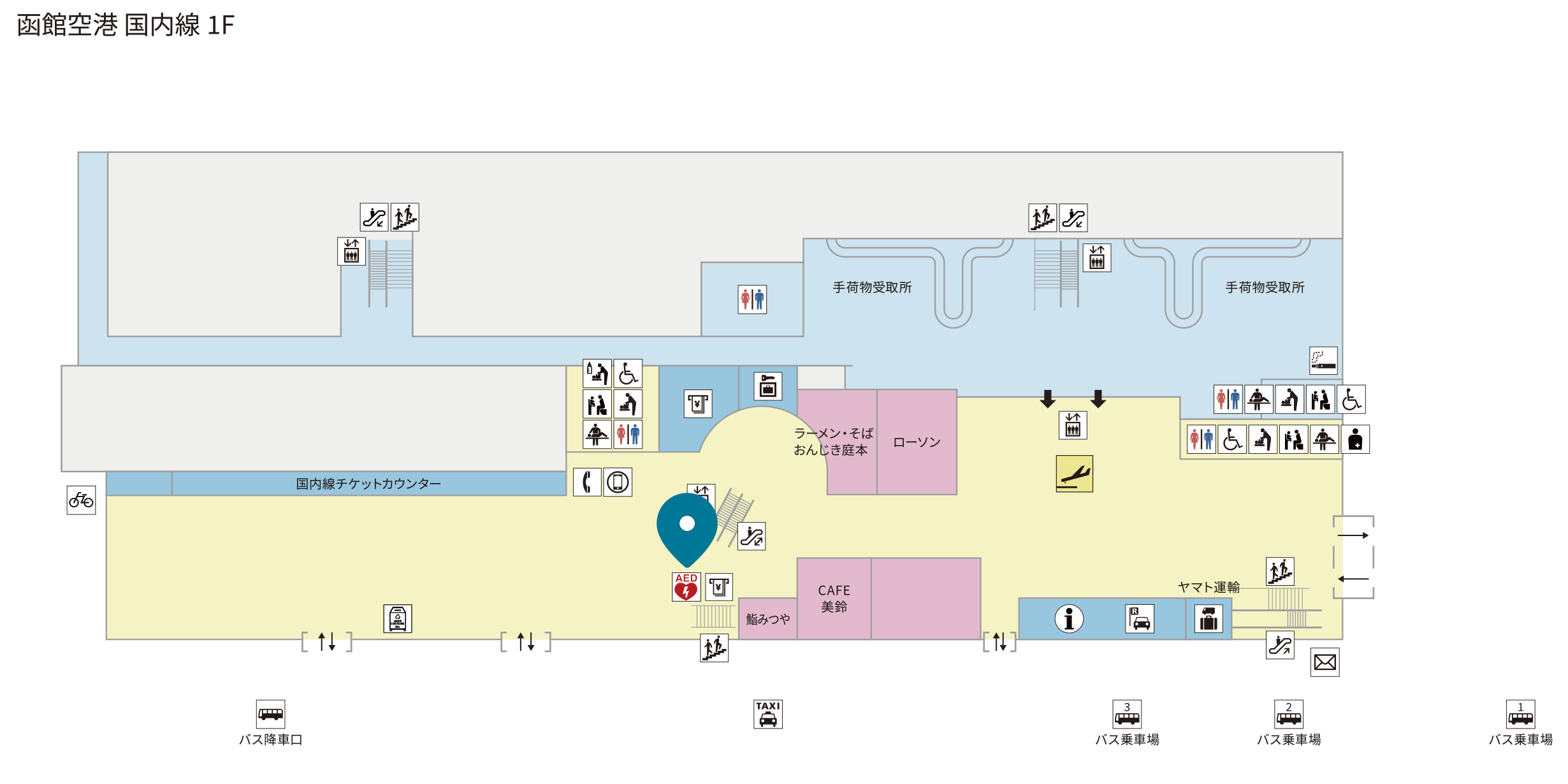 AED（自动体外除颤器）- 设施和服务|函馆机场