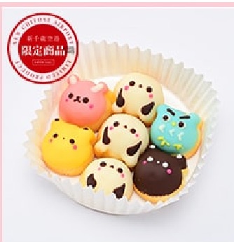 ②siretoco sky sweets｜7種の動物キャラが1箱に集まる「恋するクマゴロン シマエナガと仲間たち」